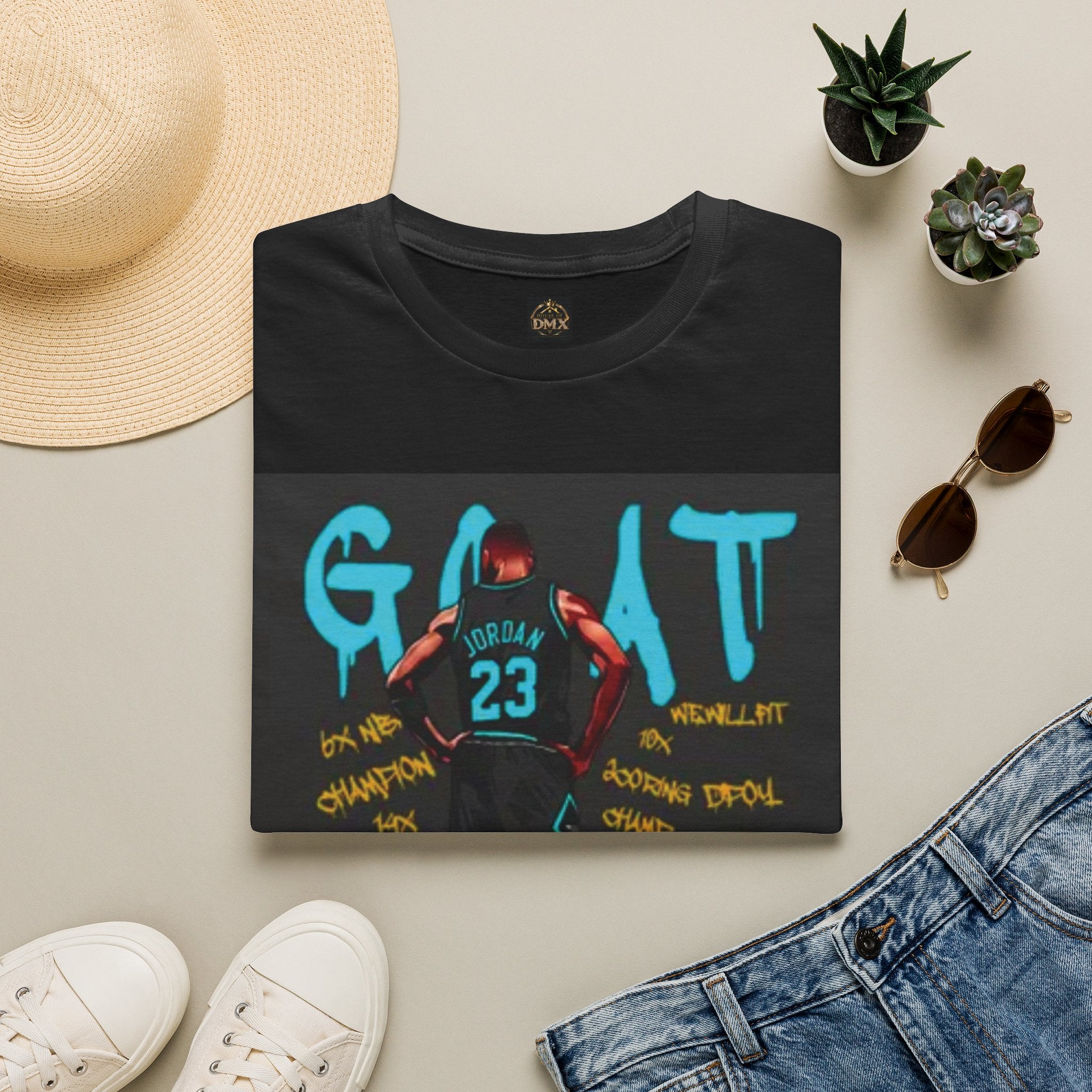 T-Shirt — 'G.O.A.T. #23' Basketball Michael Jordan Tribute Tee
