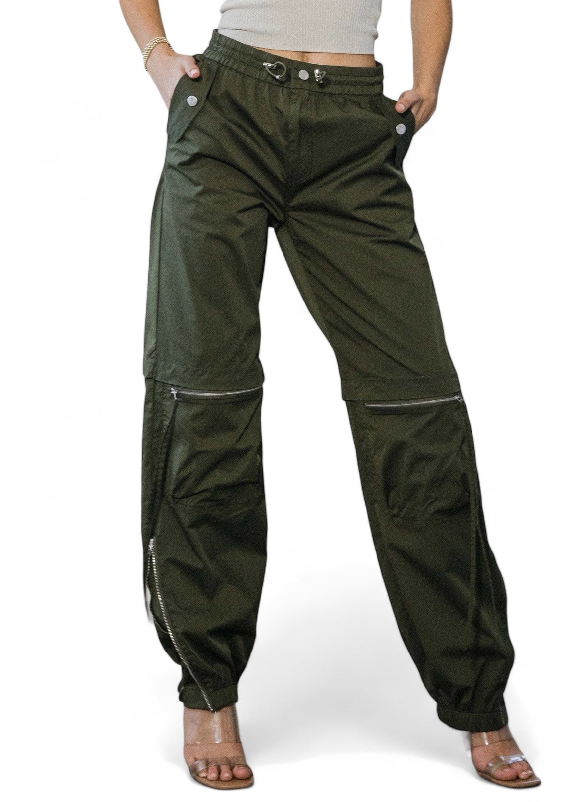 Elastic Waist Band Baggy Cargo Pants