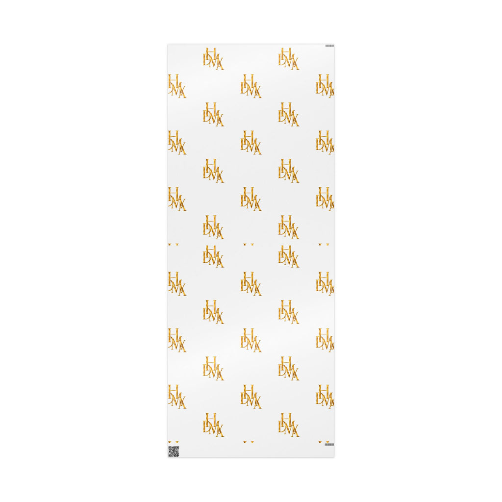 White and Gold Script Monogram Wrapping Paper Roll