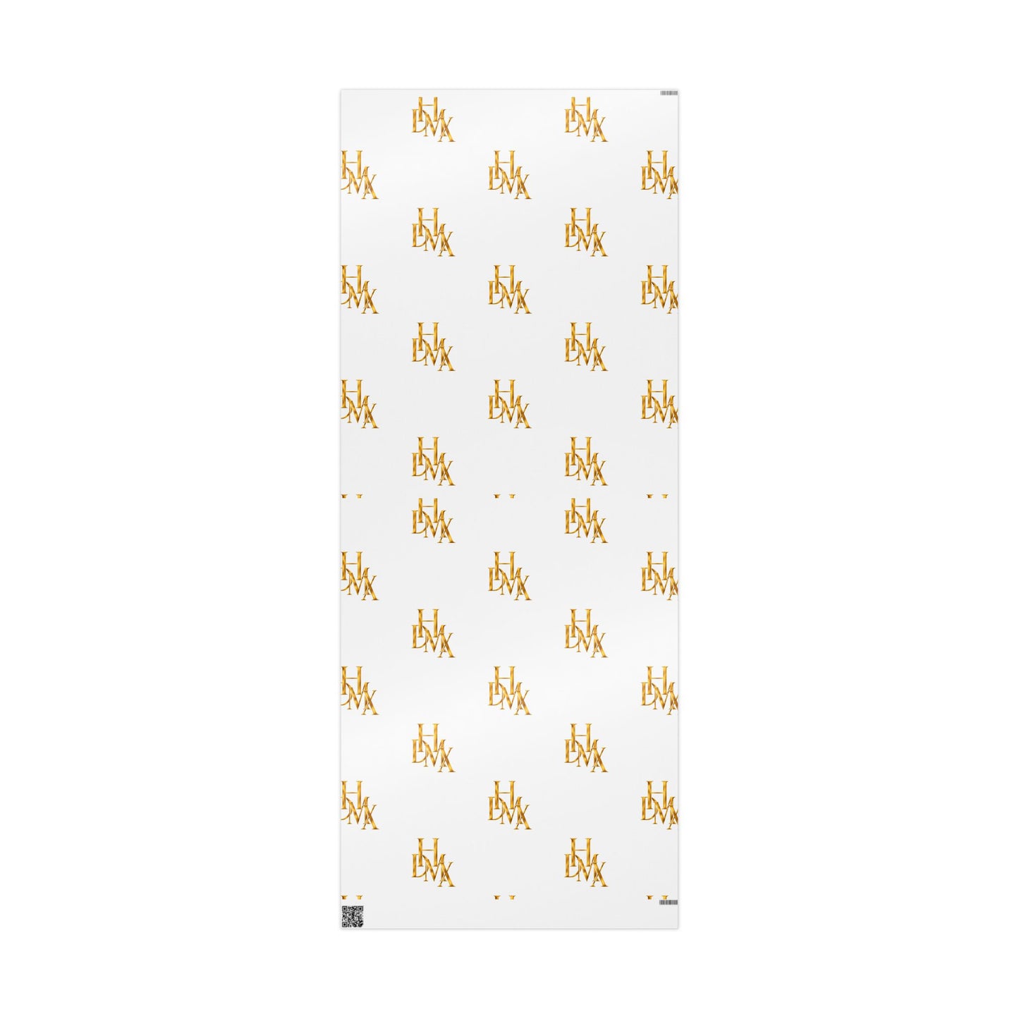White and Gold Script Monogram Wrapping Paper Roll