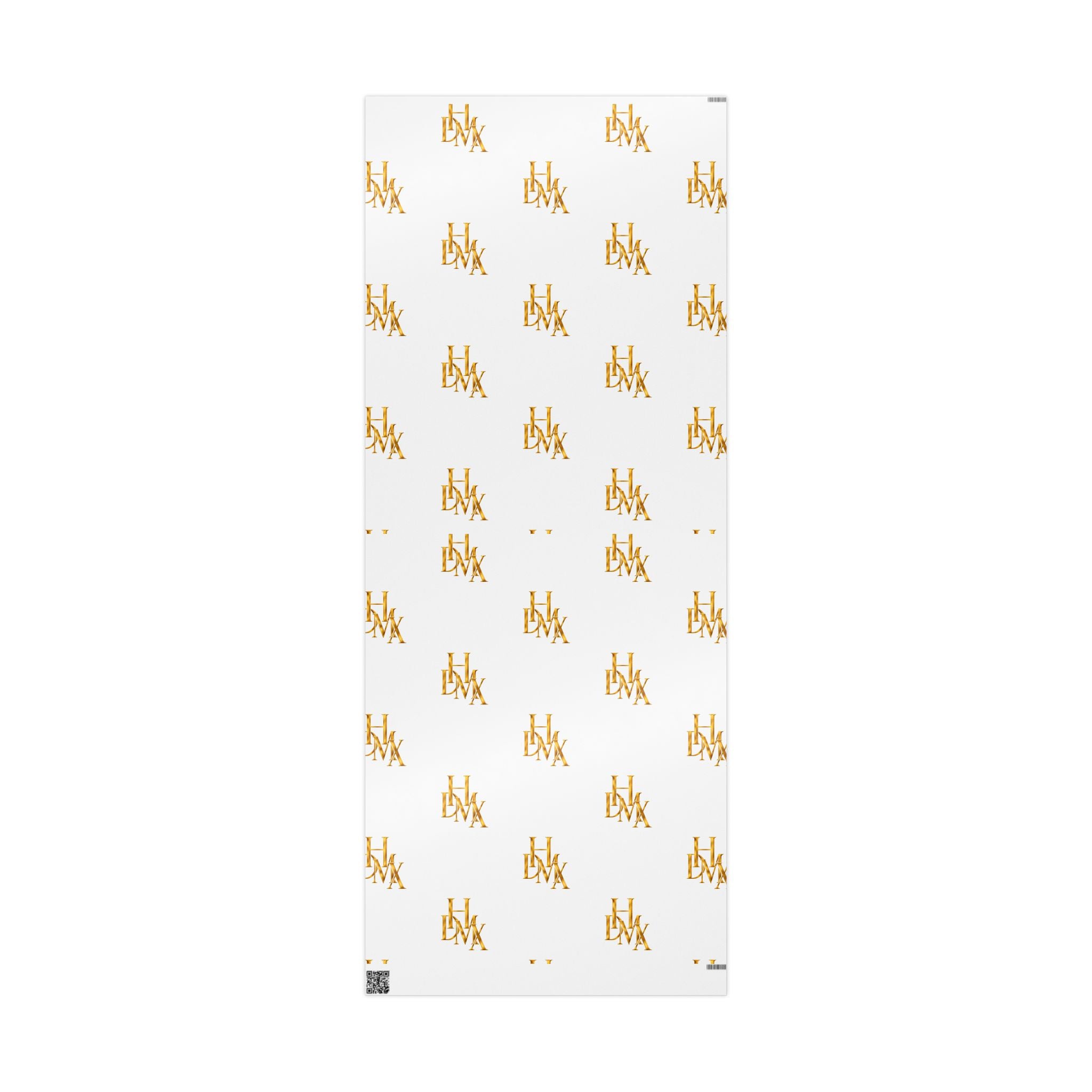 White and Gold Script Monogram Wrapping Paper Roll