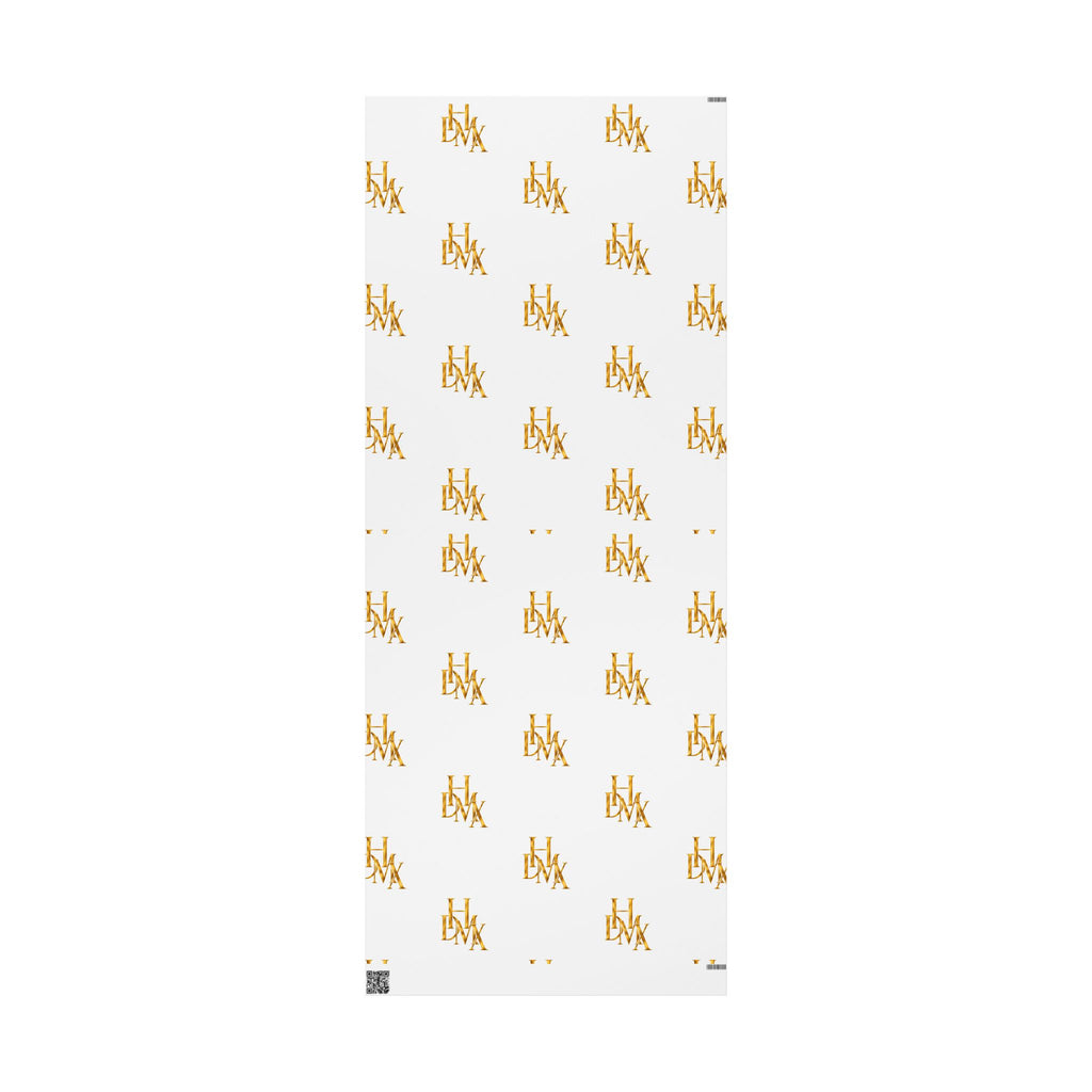 White and Gold Script Monogram Wrapping Paper Roll