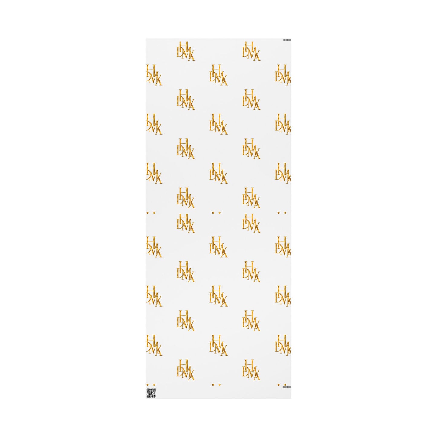 White and Gold Script Monogram Wrapping Paper Roll