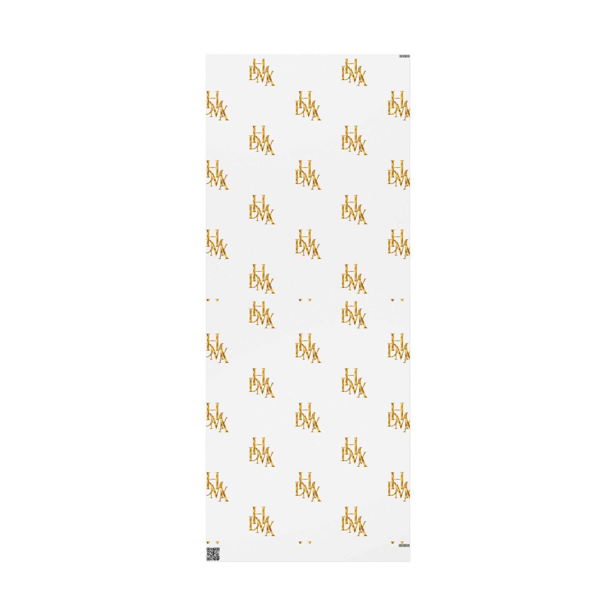 White and Gold Script Monogram Wrapping Paper Roll