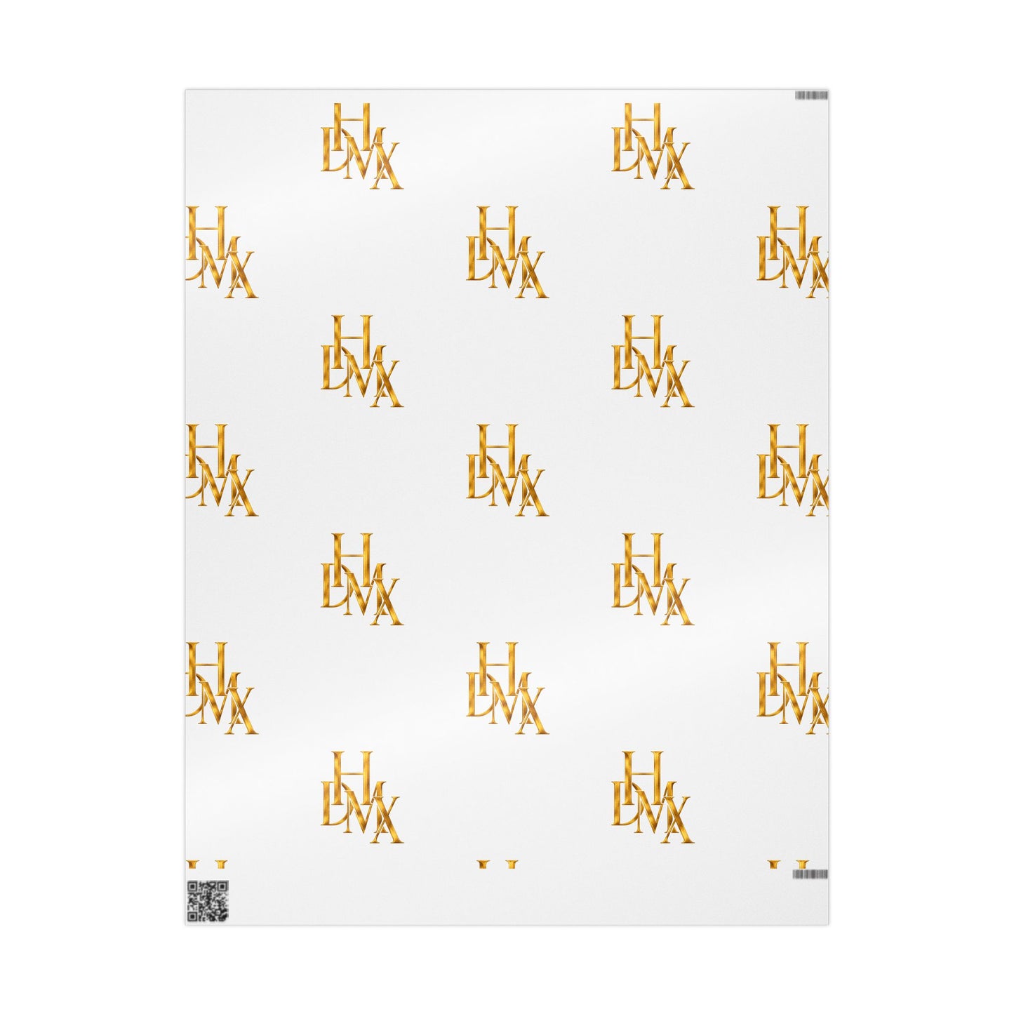 White and Gold Script Monogram Wrapping Paper Roll