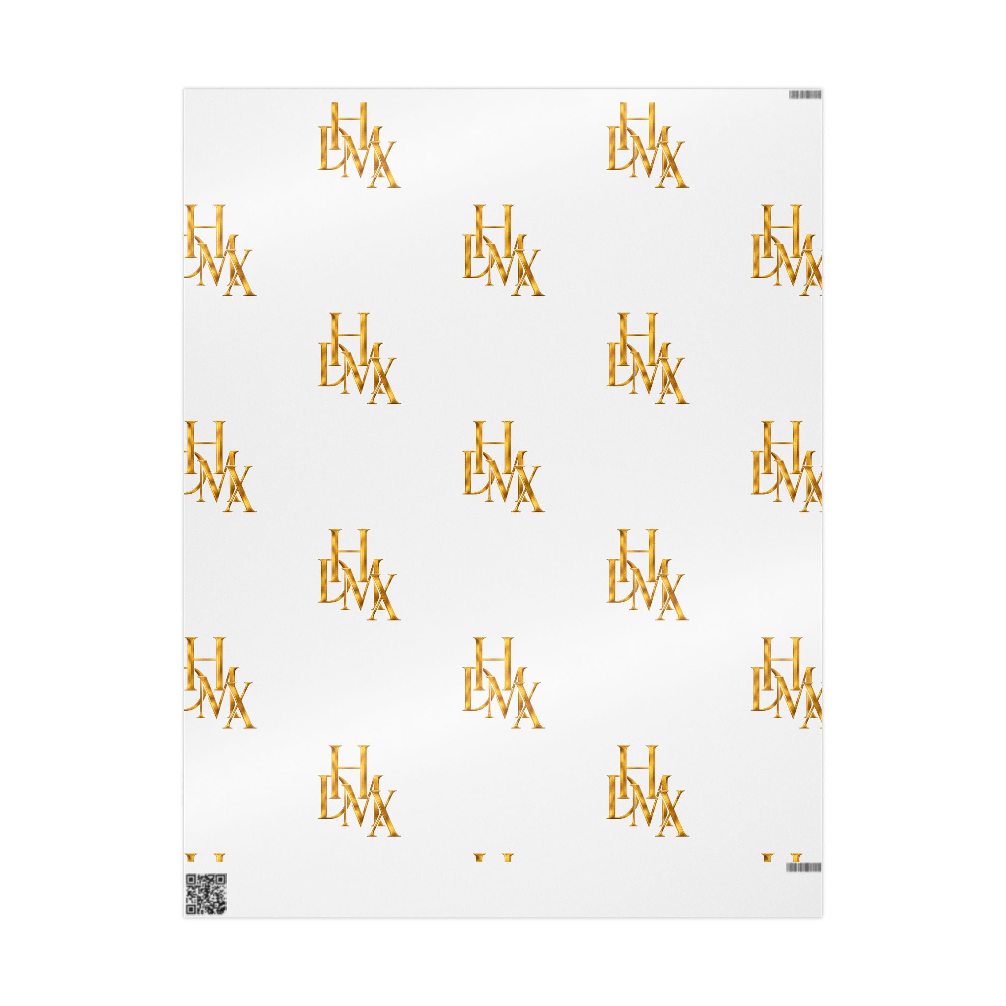 White and Gold Script Monogram Wrapping Paper Roll