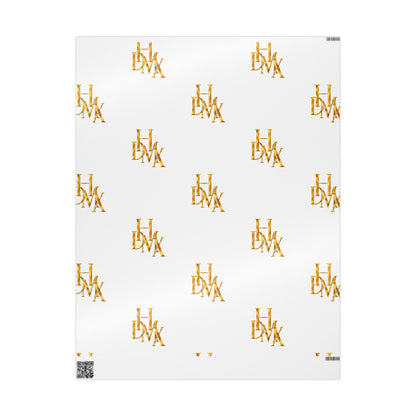White and Gold Script Monogram Wrapping Paper Roll