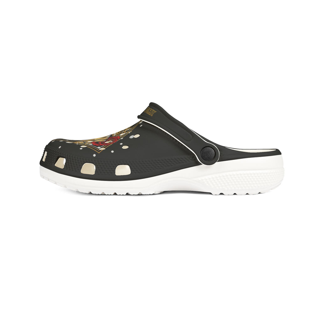 Claw Casino Graphic Clogs — Black EVA Foam Slip-On Shoes