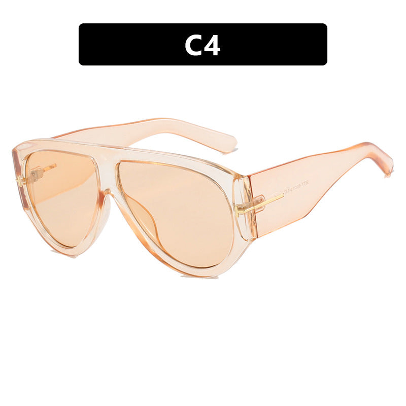 T-shaped large frame sunglasses, pilot's toad fashion cross-border sunglasses, personalized women's sunglasses