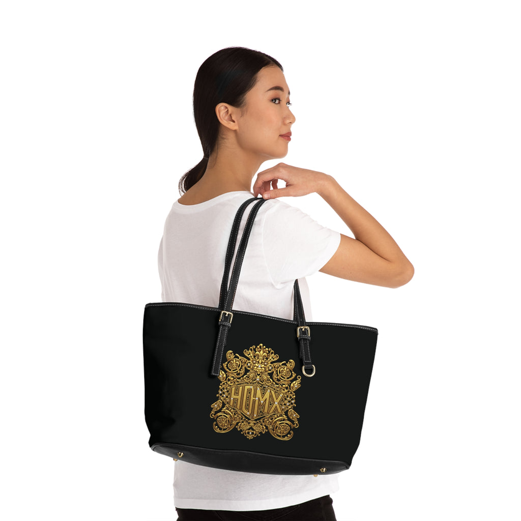 HDMX Gold logo Leather Shoulder Bag