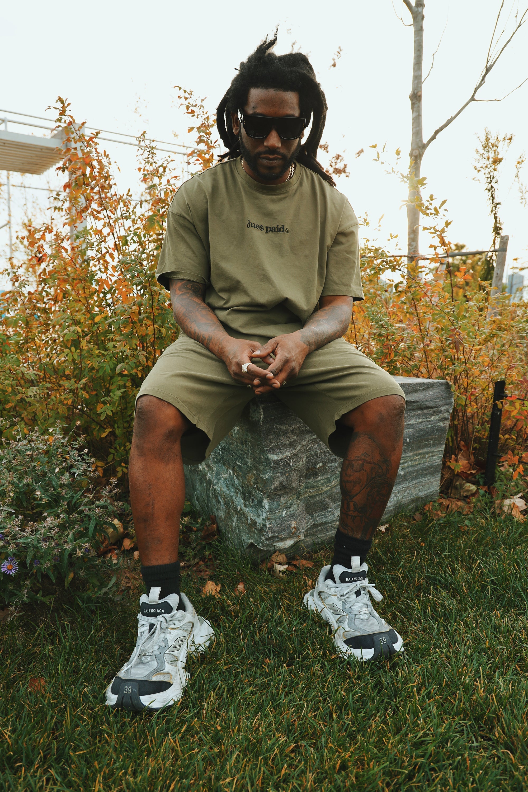 Oversized Streetwear Shorts – “Dues Paid” Matching Shorts – Relaxed Fit