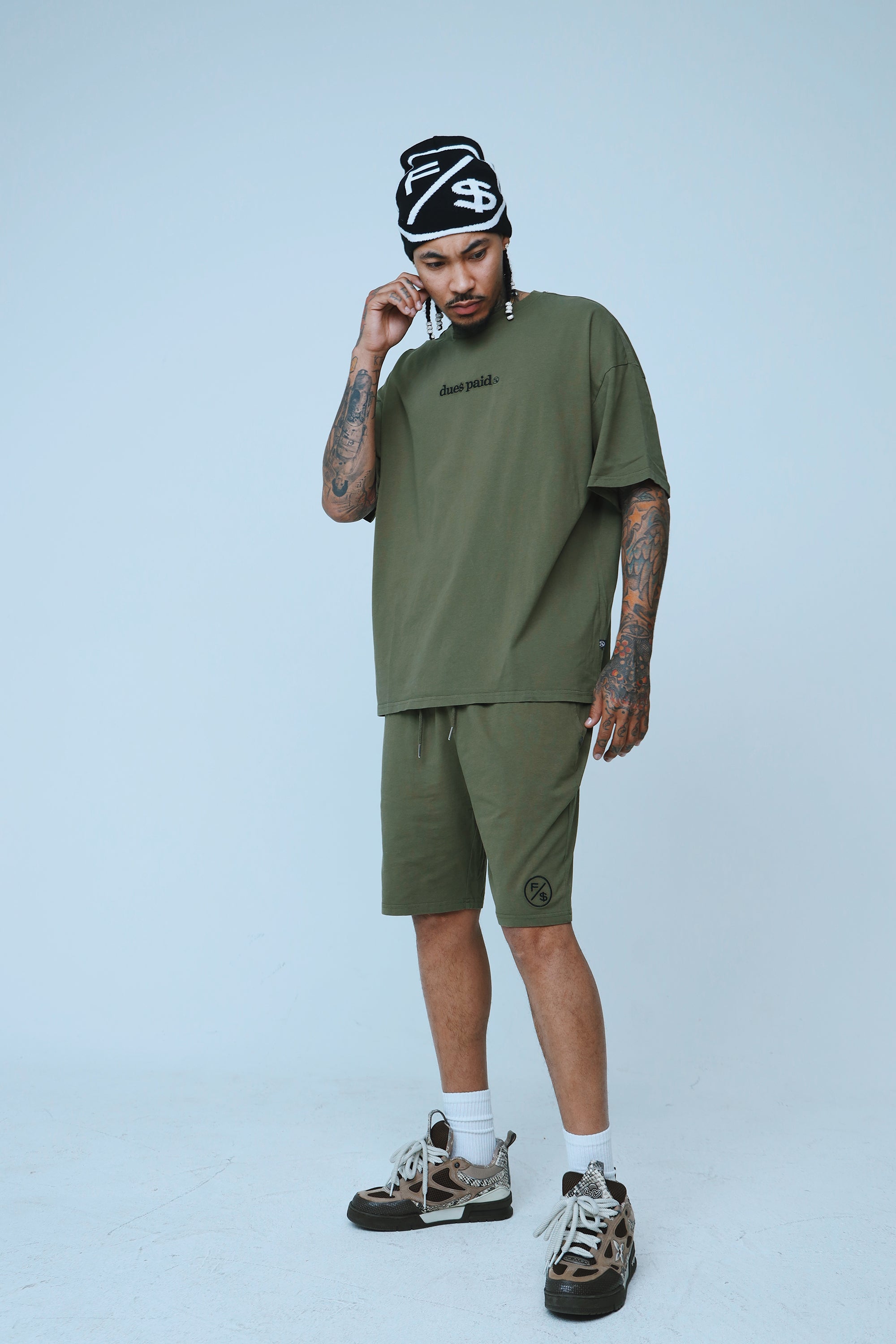 Oversized Streetwear Shorts – “Dues Paid” Matching Shorts – Relaxed Fit