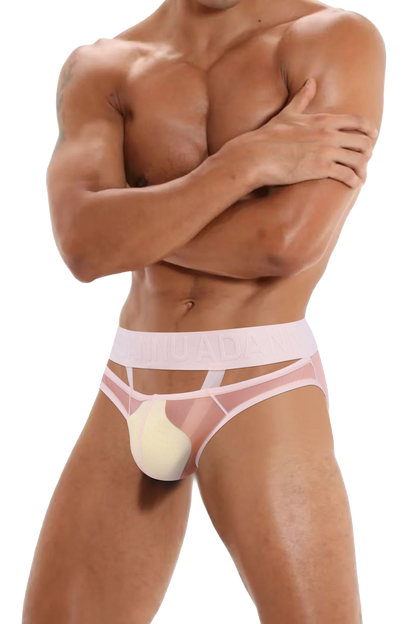 Men’s Sexy Sheer Thong with Ring & Strap Design