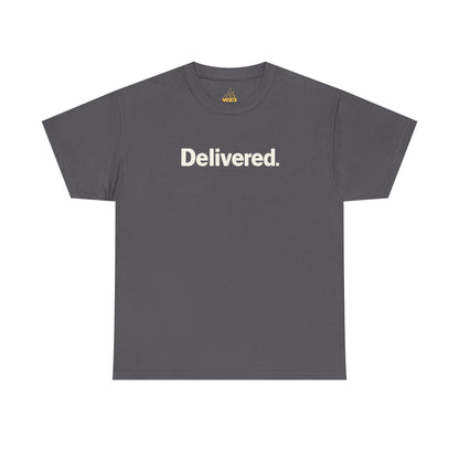 Delivered. Heaven Sent Christian T-Shirt — Faith-Based Graphic Tee with Back Label Design