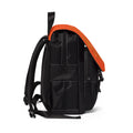 HDMX Monogram Gold Letters Orange Flap Casual Shoulder Backpack