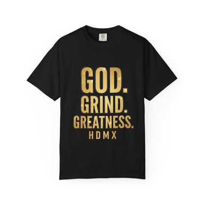 God. Grind. Greatness. T-Shirt — Inspirational Motivational Tee