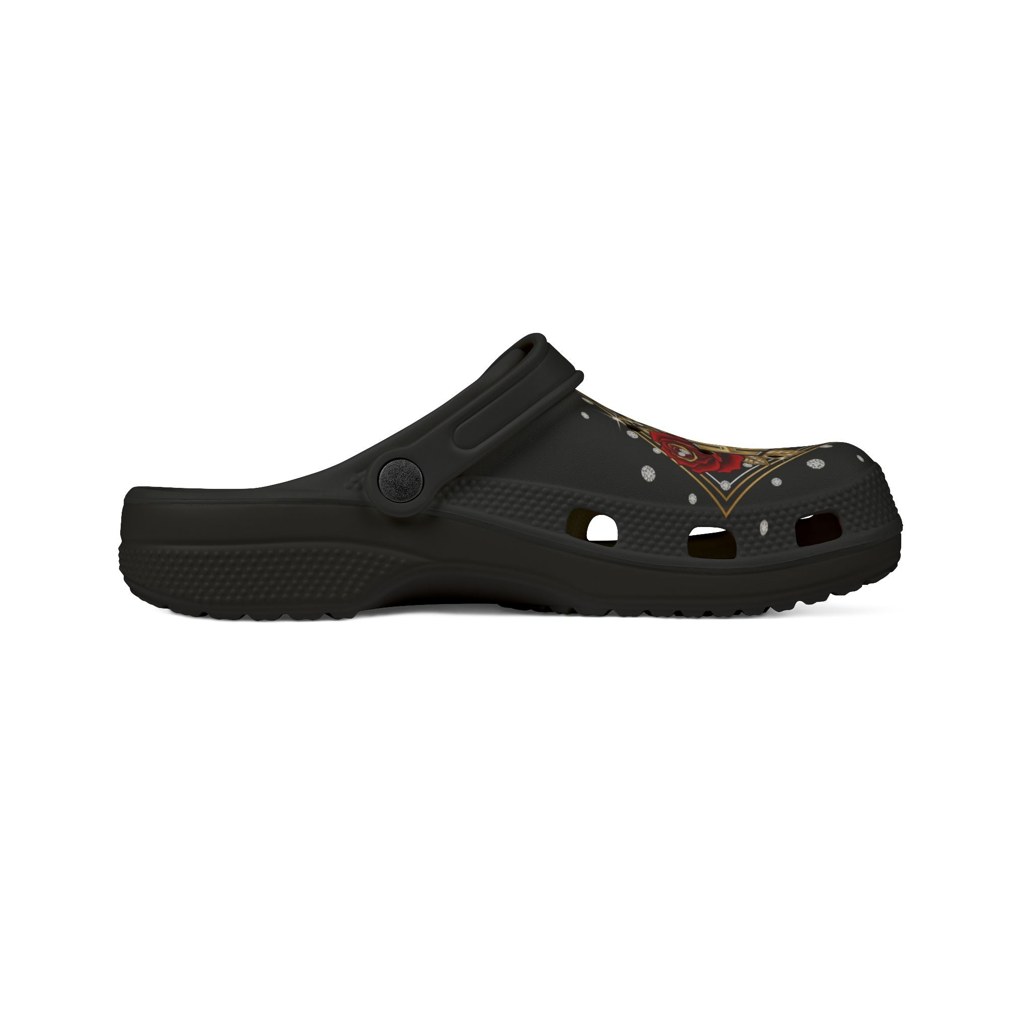 Claw Casino Graphic Clogs — Black EVA Foam Slip-On Shoes