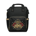 Royal Mom Diaper Backpack — Multifunctional Baby Changing Backpack with Crown & Roses Design