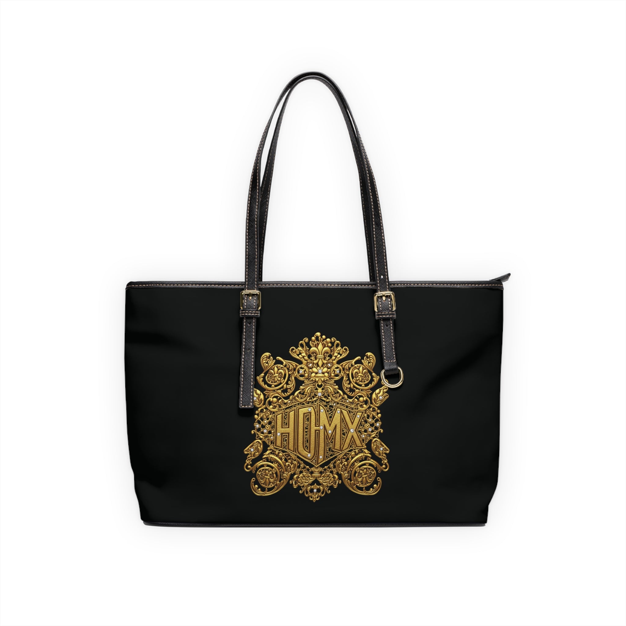 HDMX Gold logo Leather Shoulder Bag