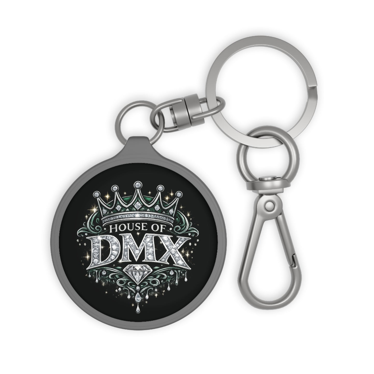 House of DMX Keychain Tag — Bling Crown Hip-Hop Fan Keyring