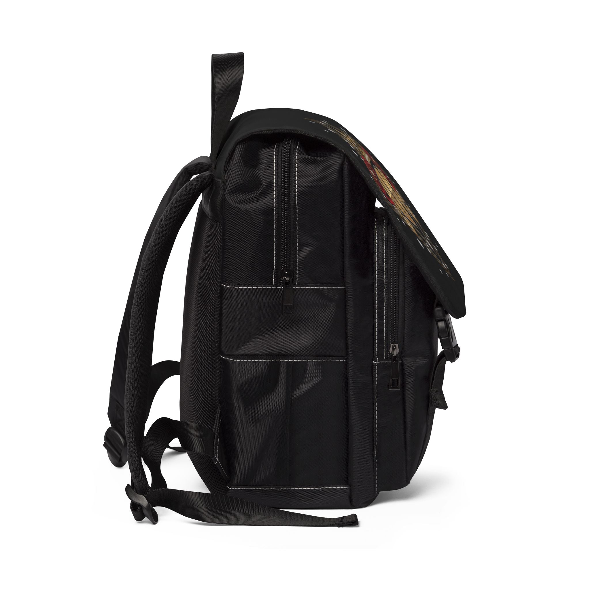 HDMX Crowned Rose Backpack — Vintage Gold Emblem Shoulder Bag
