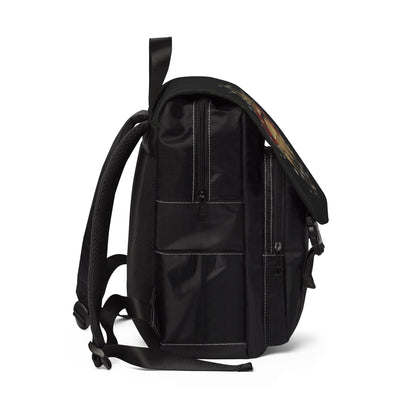 HDMX Crowned Rose Backpack — Vintage Gold Emblem Shoulder Bag