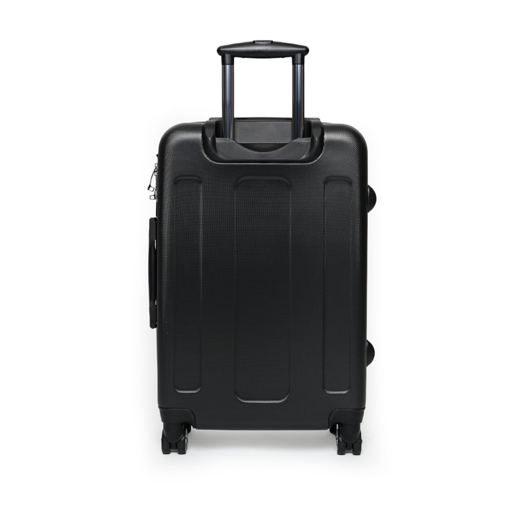 Black Carry-On Suitcase with Ornate Gold Baroque Monogram (HUMX)