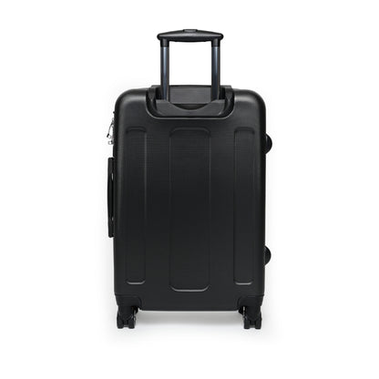 Black Carry-On Suitcase with Ornate Gold Baroque Monogram (HUMX)