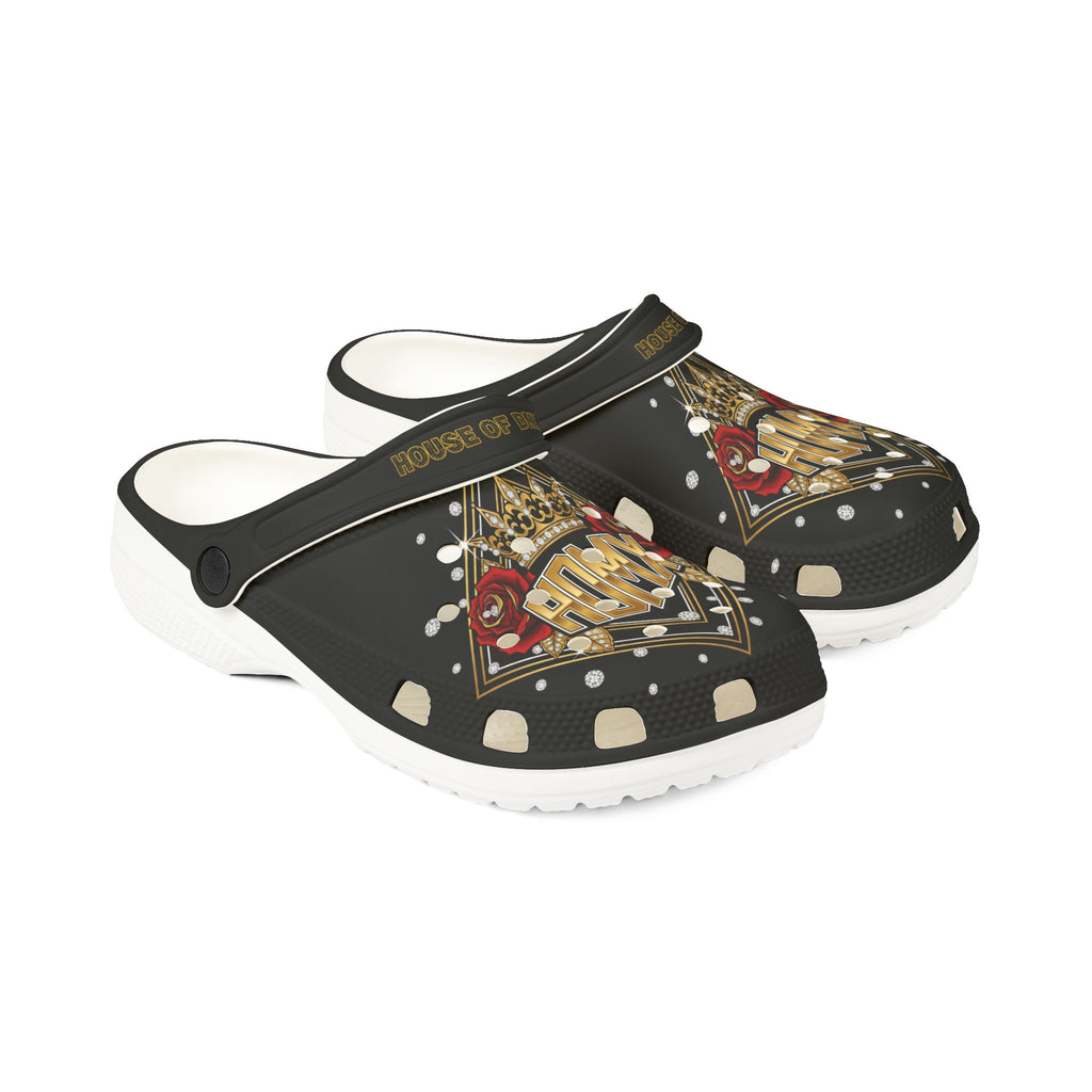 Claw Casino Graphic Clogs — Black EVA Foam Slip-On Shoes