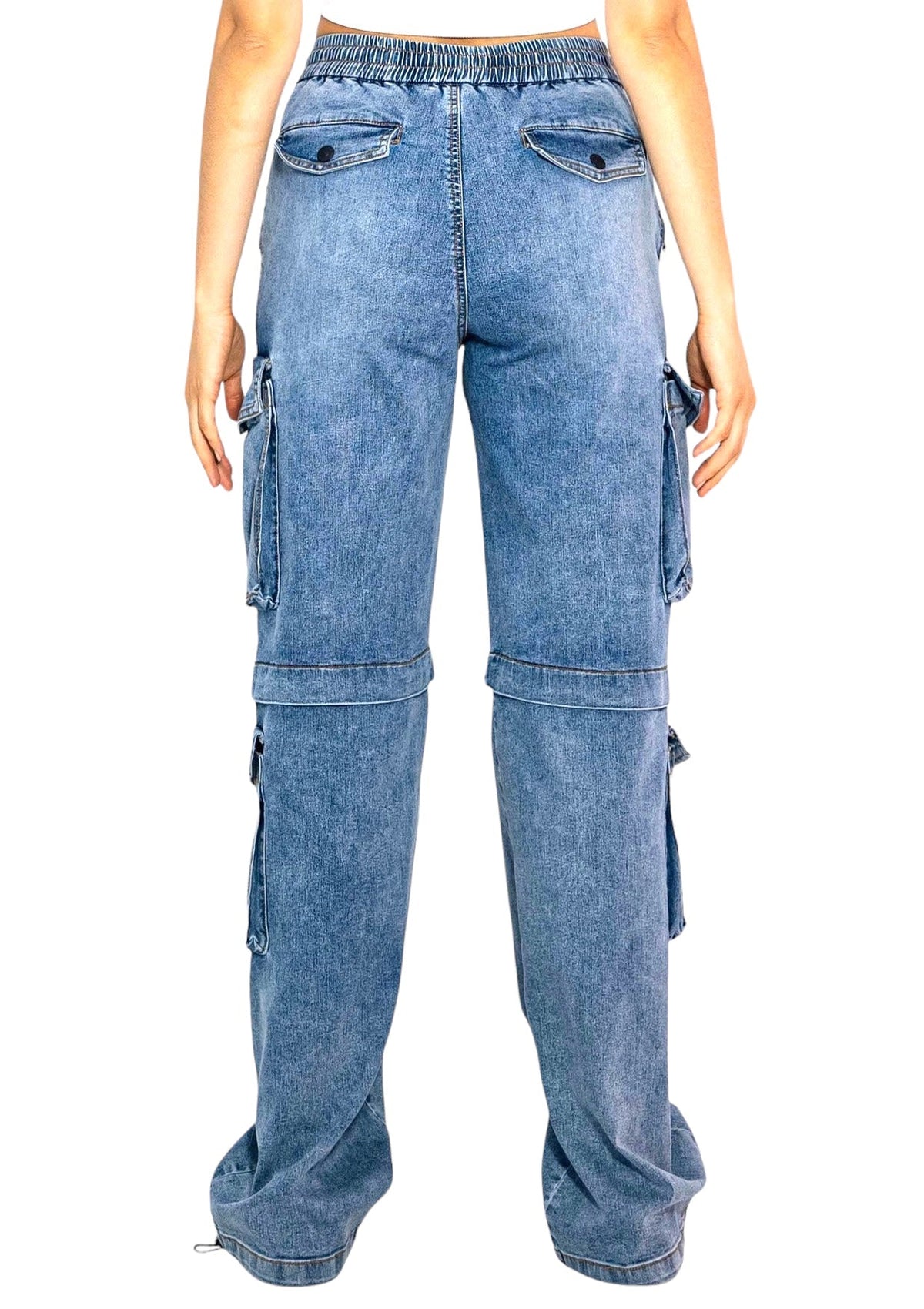 Elastic Waist Band Cargo with Drawstring