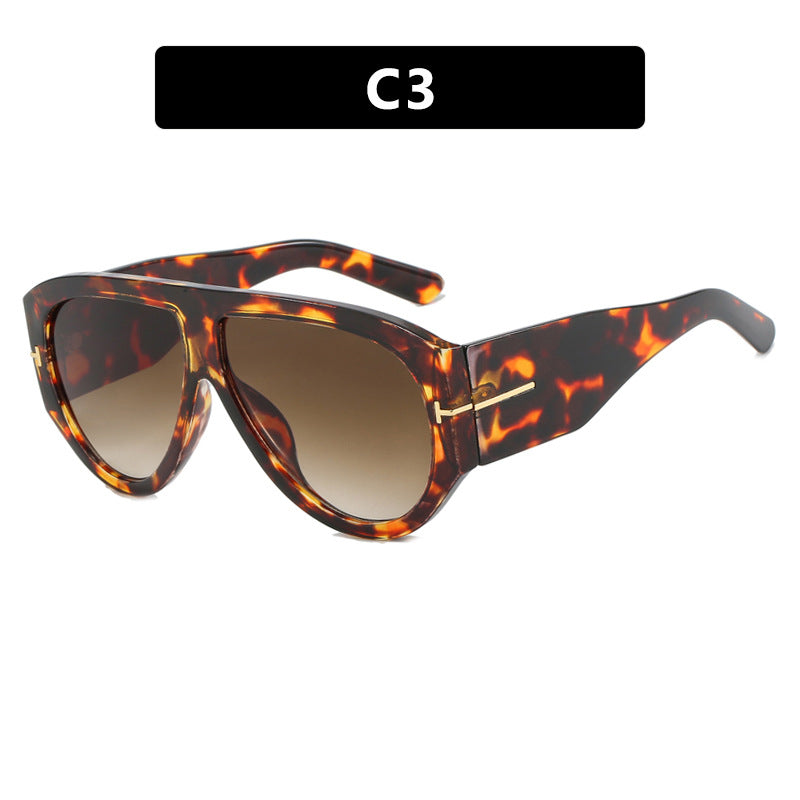T-shaped large frame sunglasses, pilot's toad fashion cross-border sunglasses, personalized women's sunglasses