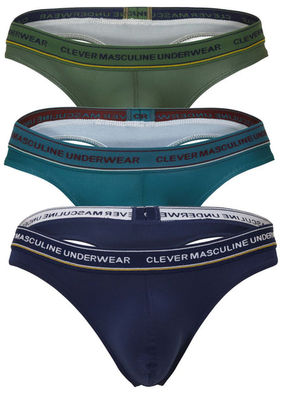 Clever 100010 3PK Australian Latin Thongs Color Blue-Petrol-Green