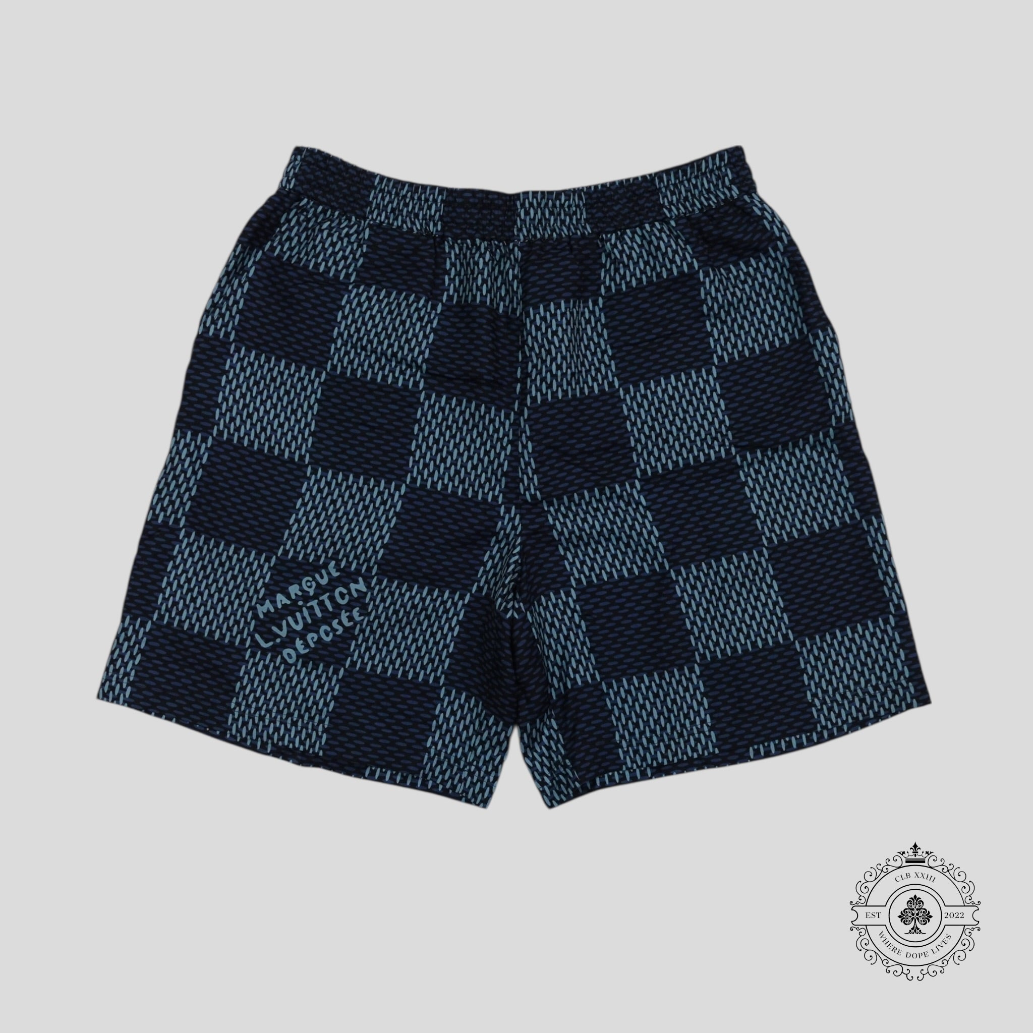 Louis Vuitton Damier Silk Shorts in Blue