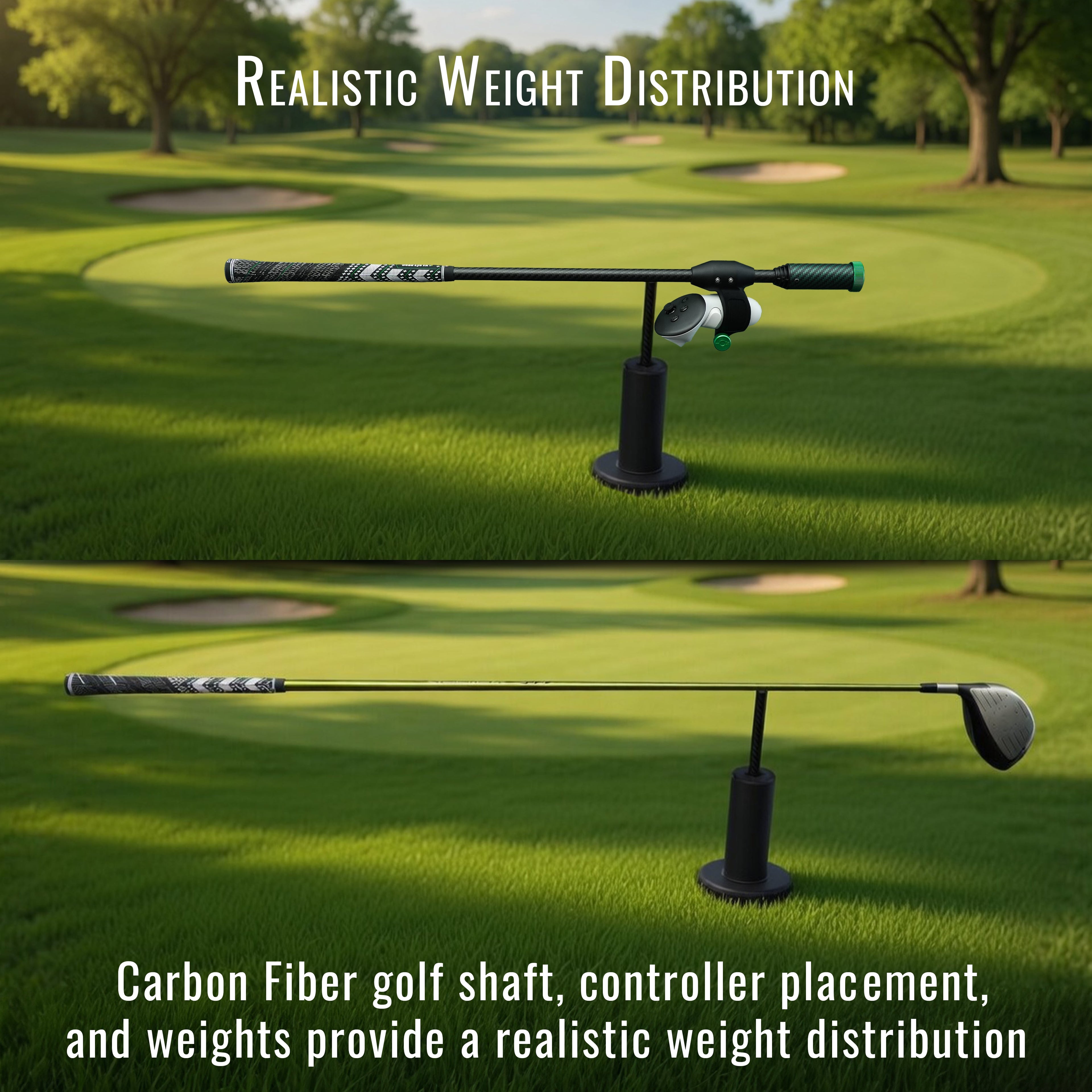 DriVR Elite - Adjustable VR Weighted Golf Club Handle Accessory - Compatible with Quest 2, 3/3s, and Pro