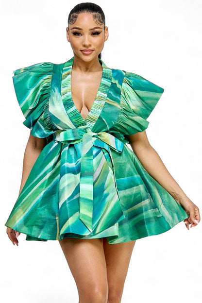 Print Wrap Dress
