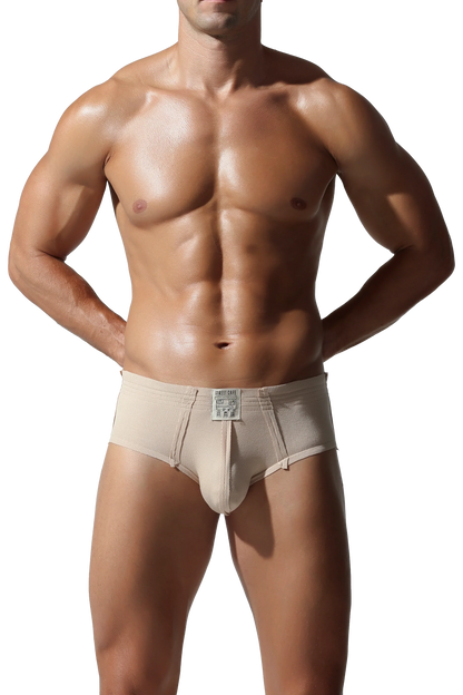 Men’s Solid Color Striped Briefs