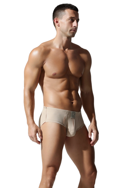 Men’s Solid Color Striped Briefs