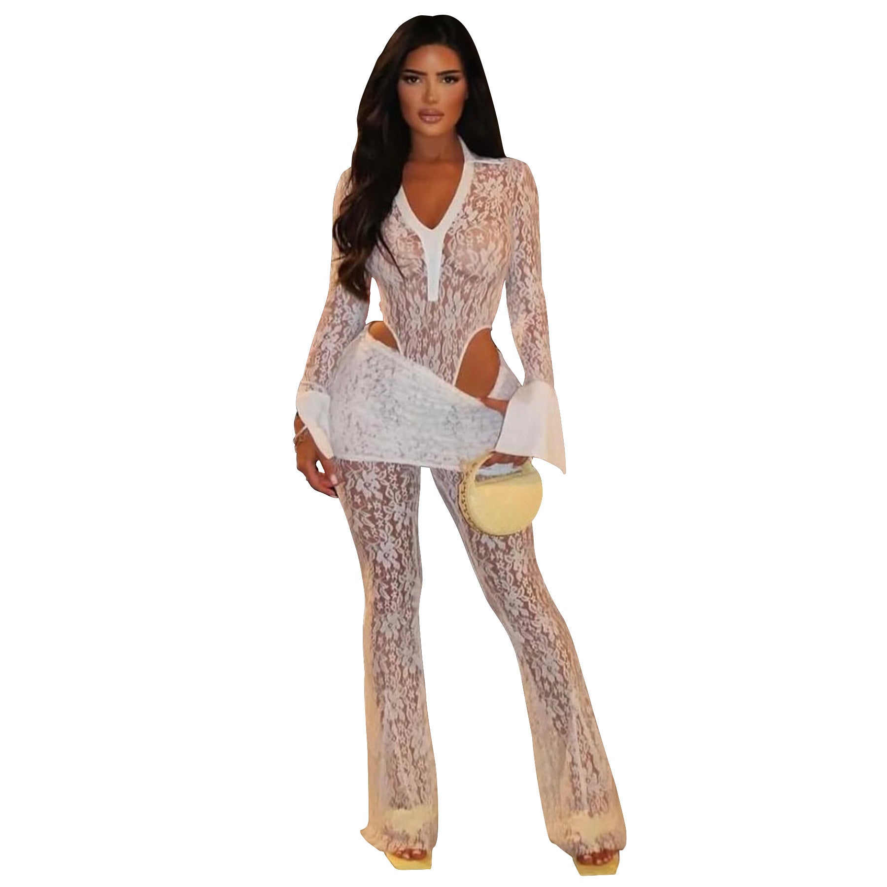 Women's Russian Sexy Lace Two-piece Set Jumpsuits