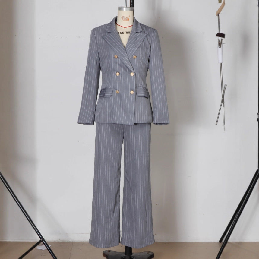 Women's Business Early Fashion Simple Line Double Suits