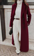 Women's Casual Long Color Warm Woolen Coats
