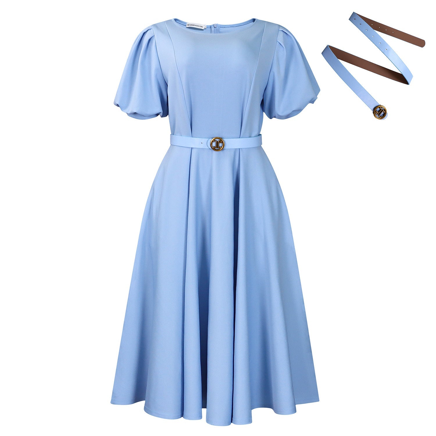 Women's Summer Sleeve High Waist Large Mid-length Dresses
