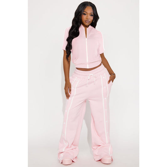 Women's Strap Wrap Breasted Loose Pockets Wide Leg Suits