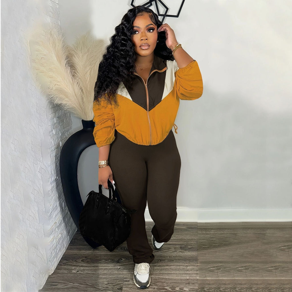 Women's Charming Fashion Lapel Zipper Trousers Suits