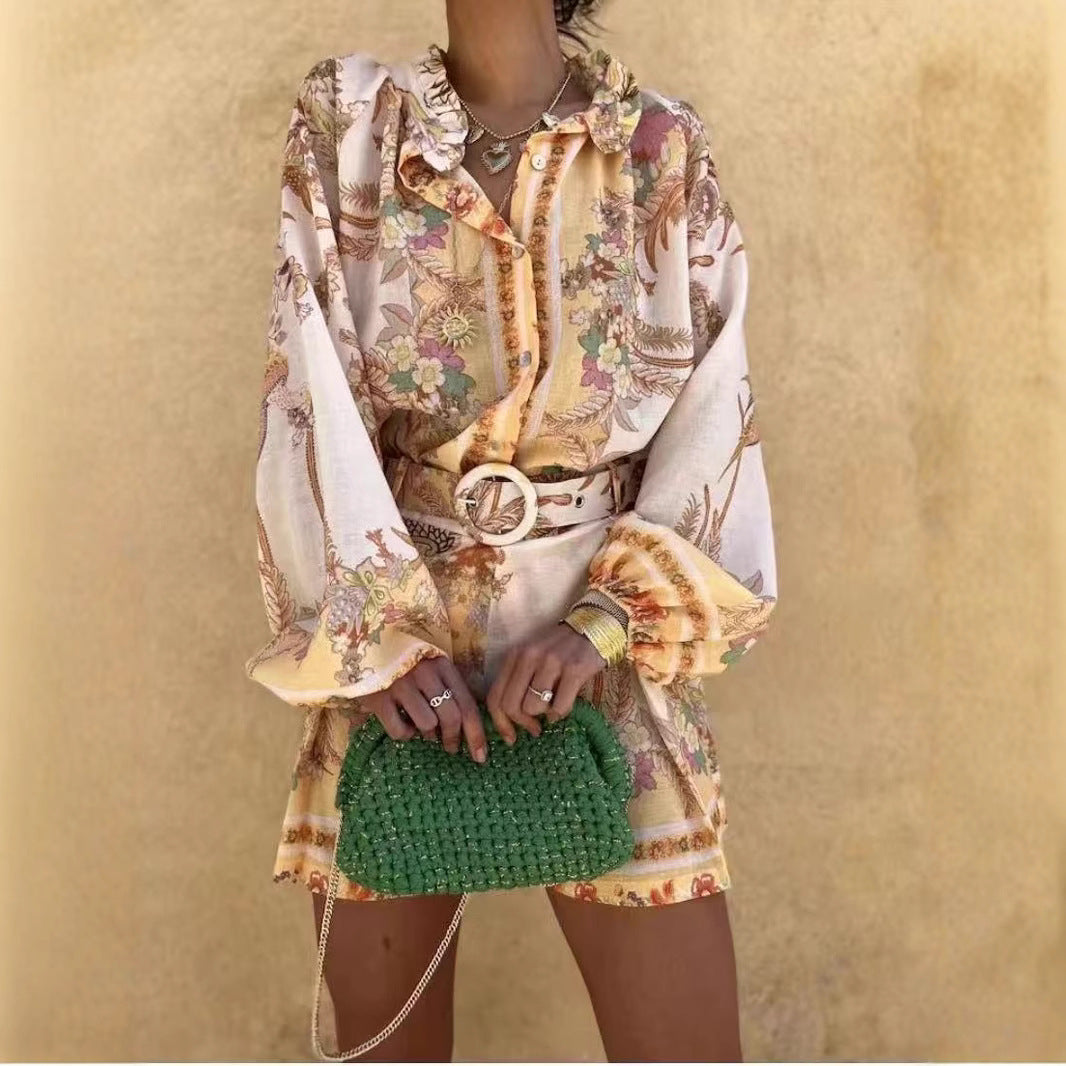 Spring Palace Style Stand-up Collar Puff Suits