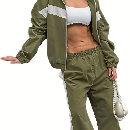 Color Stitching American Sports Commuter Two-piece Suits