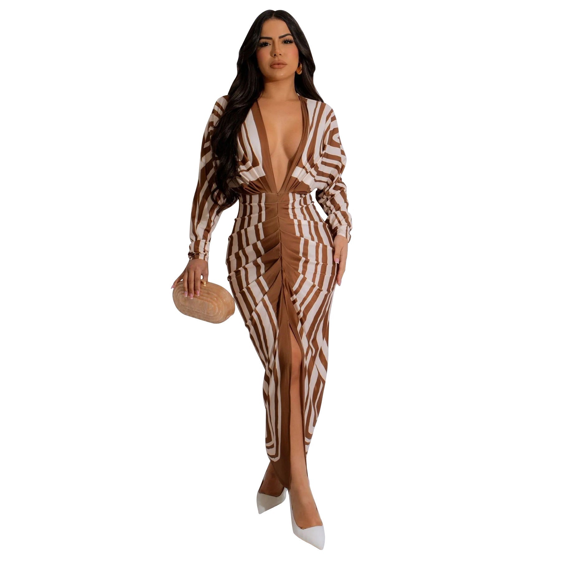 Women's Sexy Long Sleeve Split Dress Dresses
