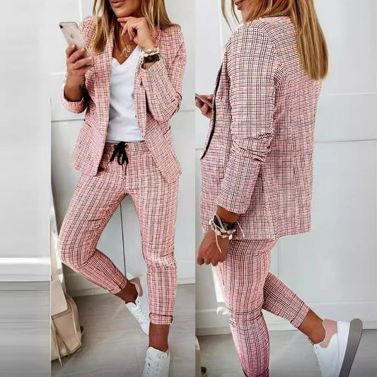 Women's Comfortable Innovative Pretty Plaid Casual Suits