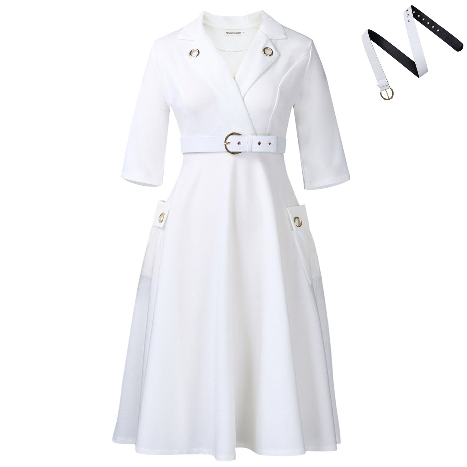 Women's Collar High Waist Elegant African Dress Dresses