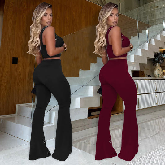 Women's Wear Temperament Sexy Wide Leg Trousers Suits