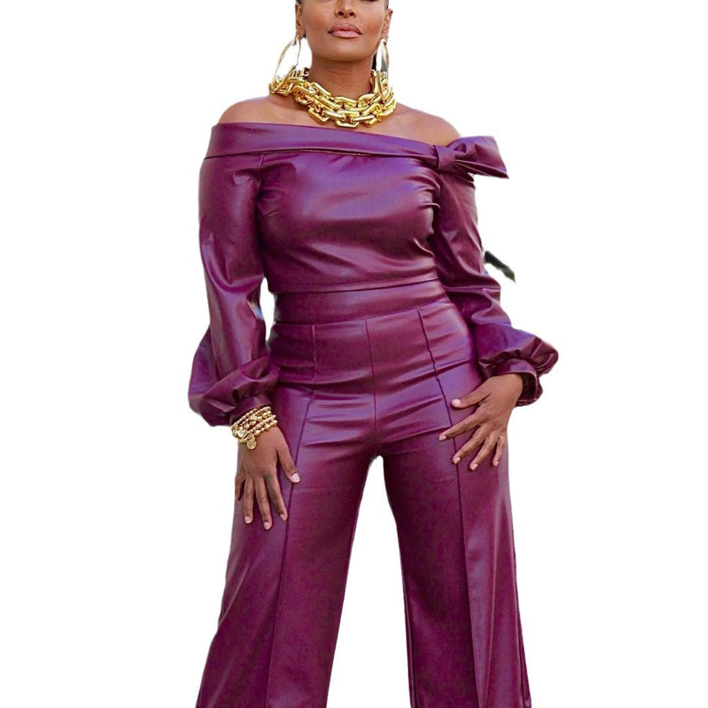 Women's Attractive Slouchy Personalized Fashion Leather Suits